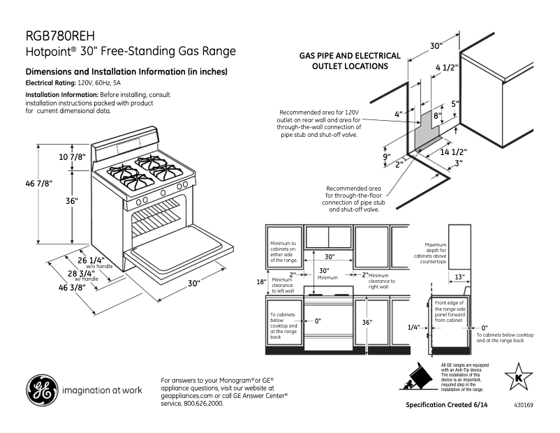 Page 1 of the manual Instructions / Assembly Hotpoint RGB780REHSS