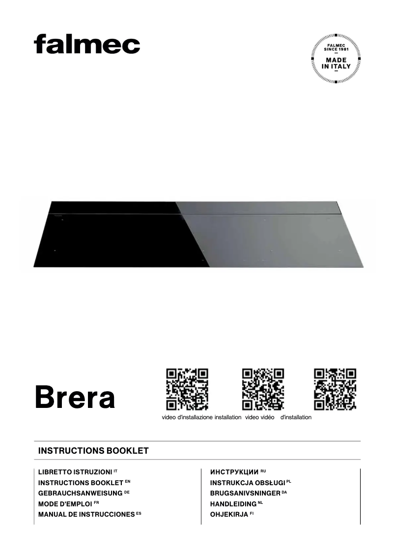 Page 1 de la notice Manuel utilisateur Falmec Brera