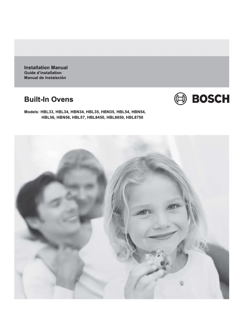 Page 1 de la notice Guide d'installation Bosch HBN5450UC