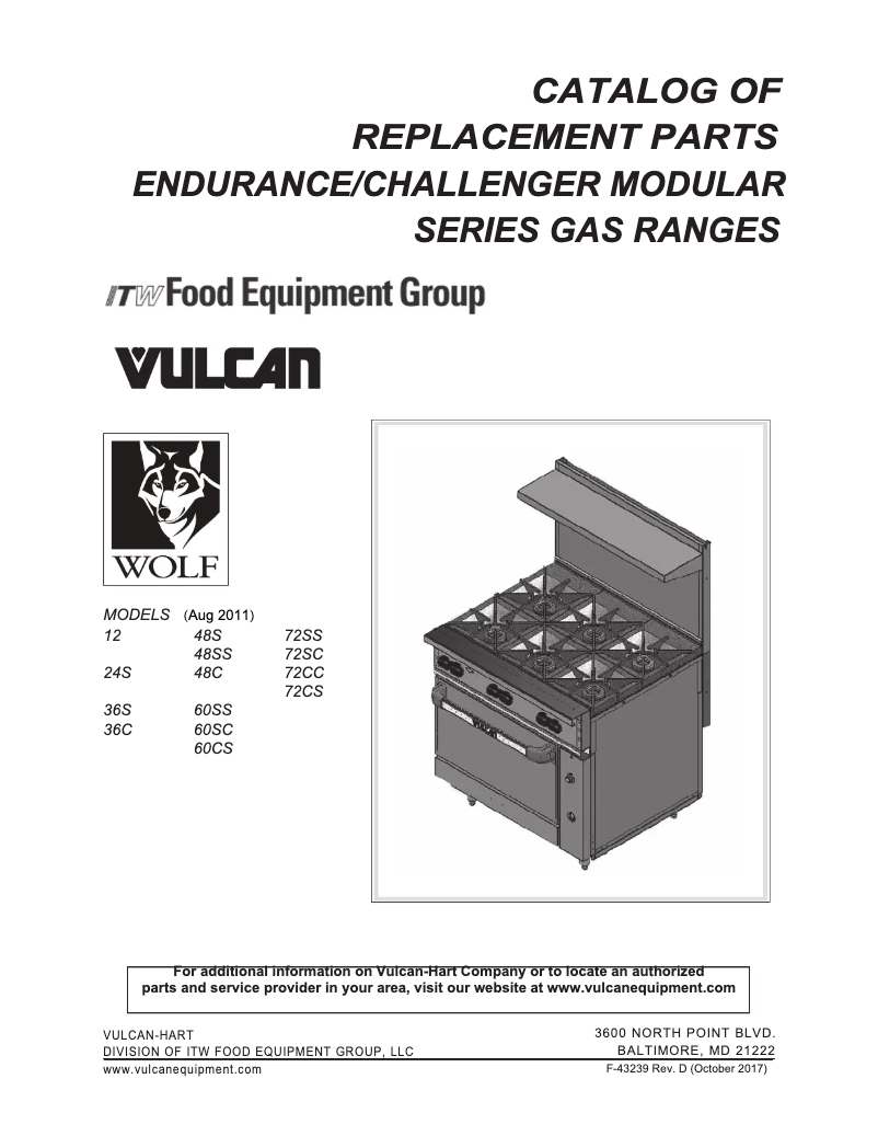 Page 1 de la notice Catalogue Vulcan 60SS-10B