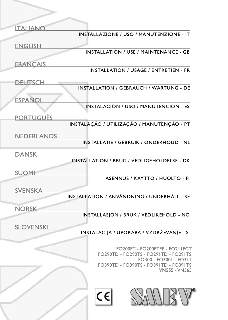 Page 1 de la notice Manuel utilisateur Smev FO311