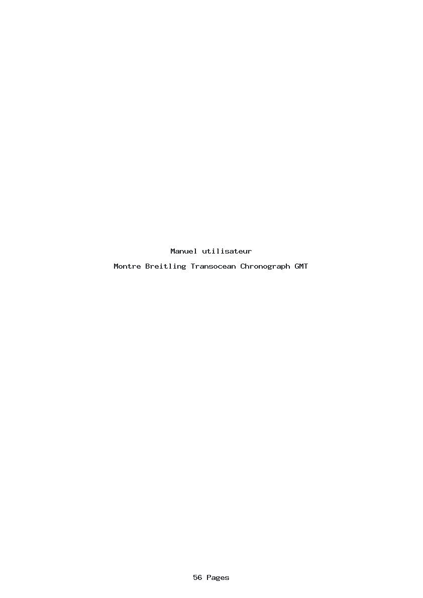 Page 1 de la notice Manuel utilisateur Breitling Transocean Chronograph GMT