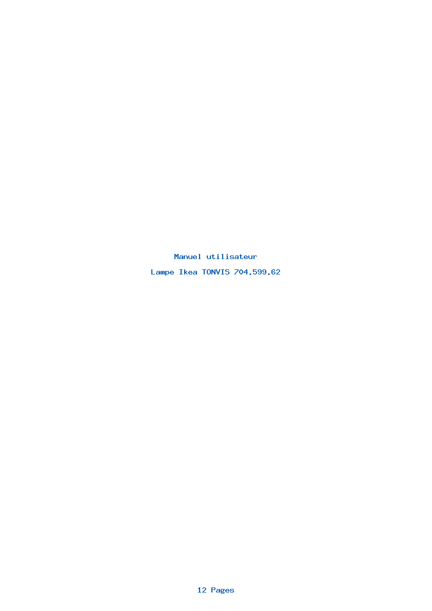 Page 1 de la notice Manuel utilisateur Ikea TONVIS 704.599.62
