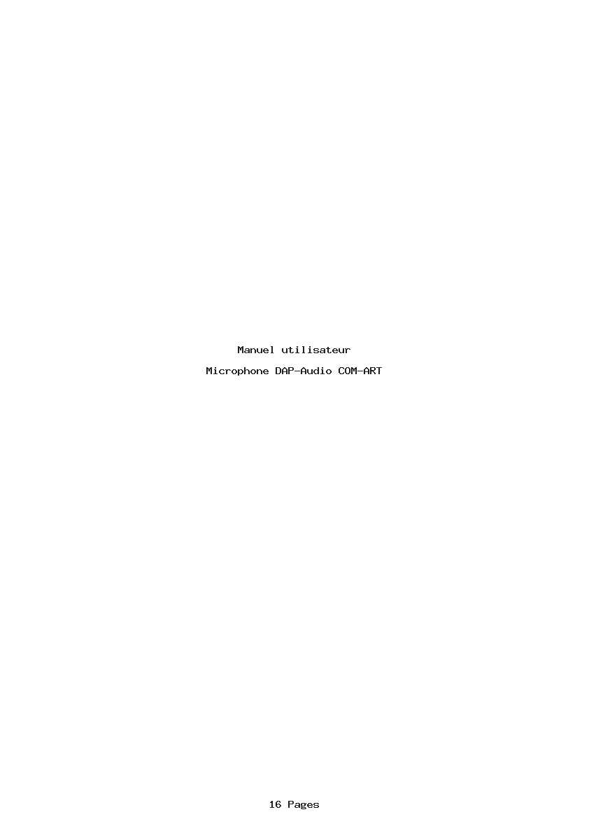 Page 1 de la notice Manuel utilisateur DAP-Audio COM-ART