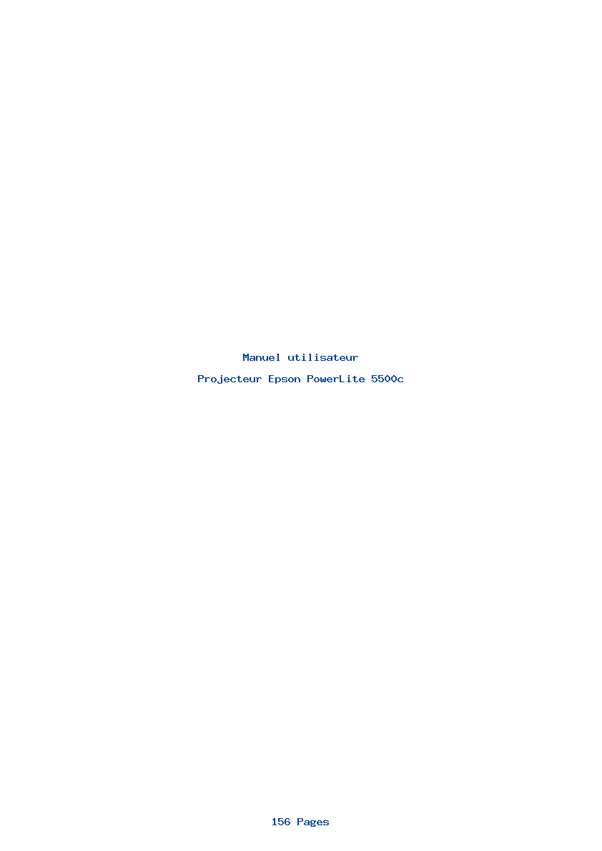 Page 1 de la notice Manuel utilisateur Epson PowerLite 5500c