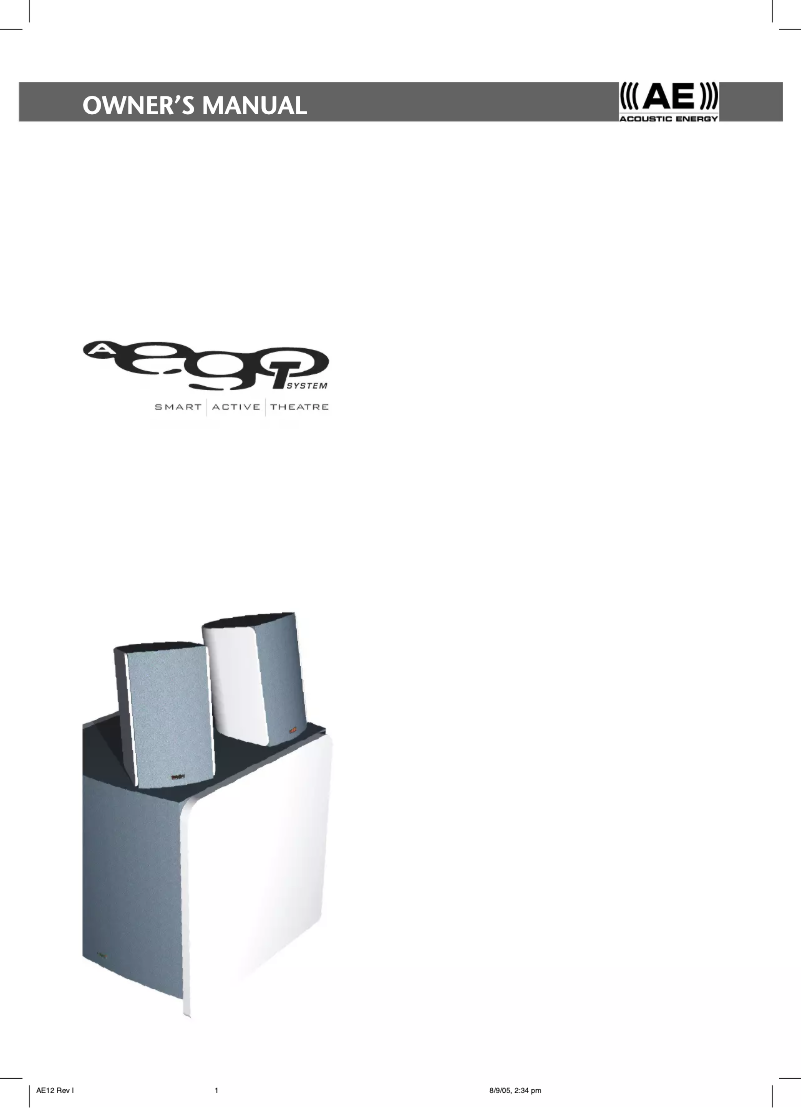 Image de la première page du manuel de l'appareil Aego T System