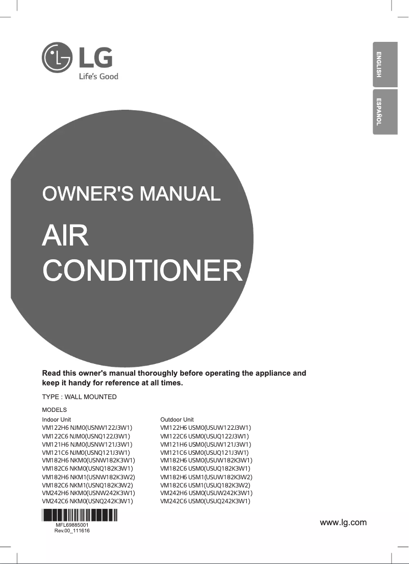 Página 1 del manual Manual de usuario LG VM122C6