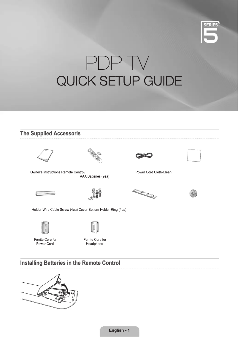 Página 1 del manual Manual de usuario Samsung PS50B556T3W