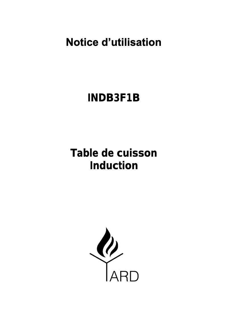 Page 1 de la notice Manuel utilisateur Yard INDB3F1B