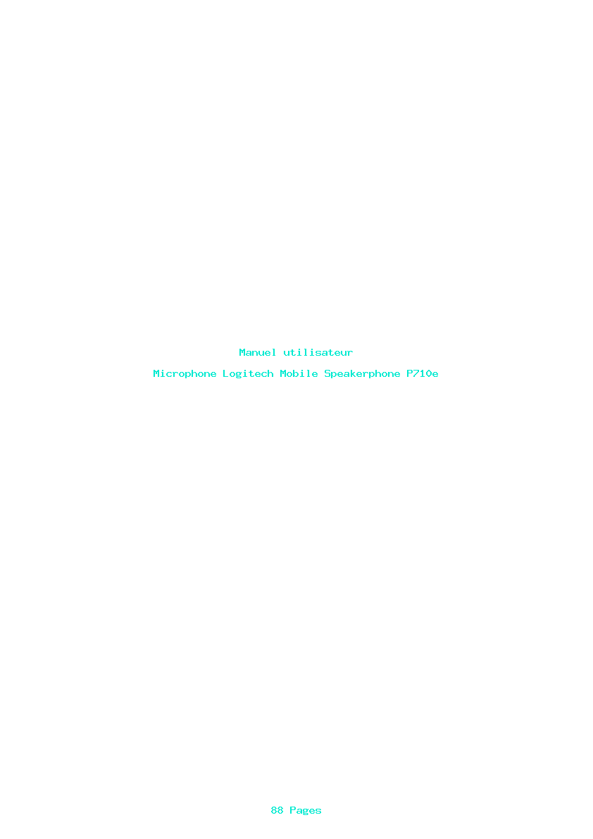 Page 1 de la notice Manuel utilisateur Logitech Mobile Speakerphone P710e