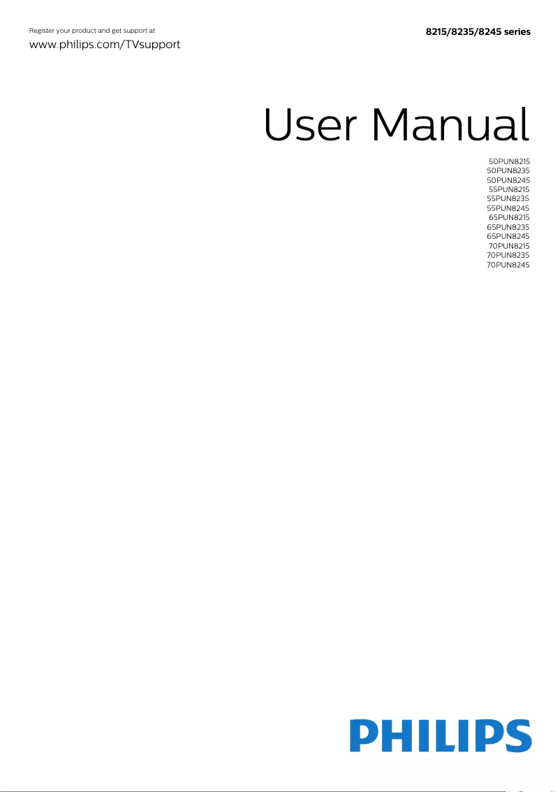 Page 1 of the manual User Manual Philips 65PUN8245