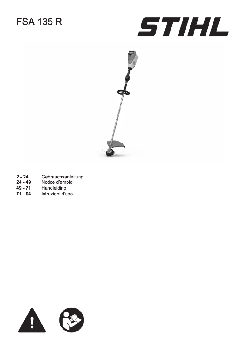 Page 1 de la notice Manuel utilisateur Stihl FSA 135 R