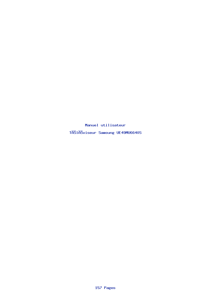 Page 1 de la notice Manuel utilisateur Samsung UE49MU6640S
