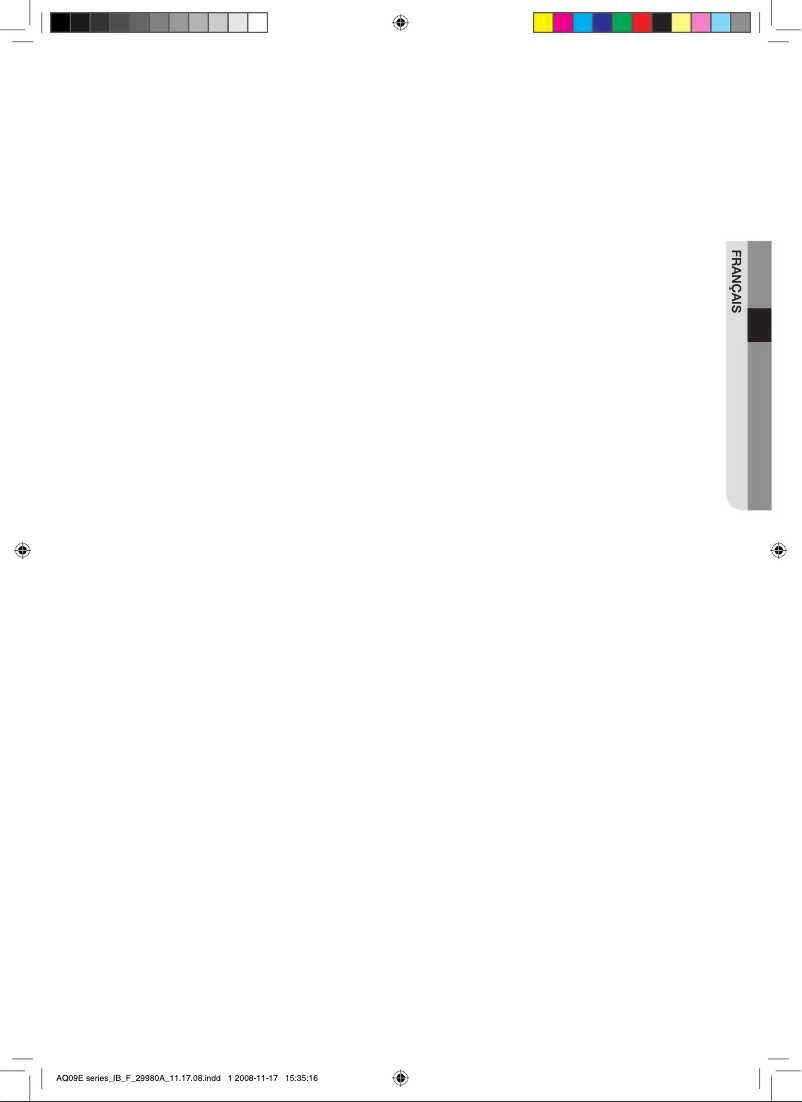 Page 1 de la notice Manuel utilisateur Samsung AQV12EWAN