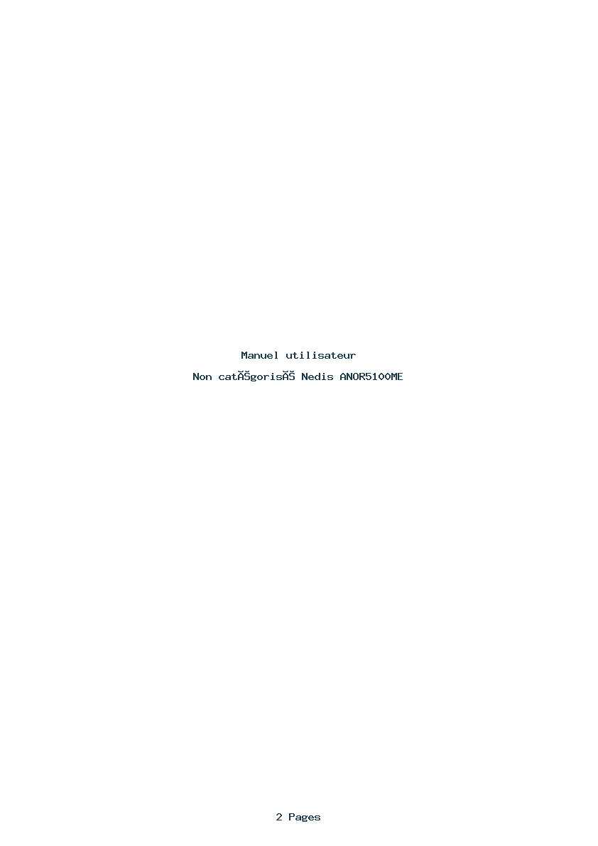 Page 1 de la notice Manuel utilisateur Nedis ANOR5100ME