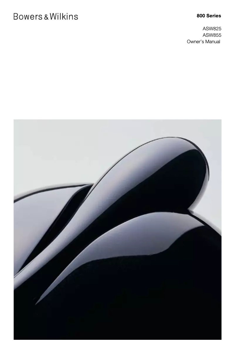 Page 1 de la notice Manuel utilisateur Bowers & Wilkins ASW825