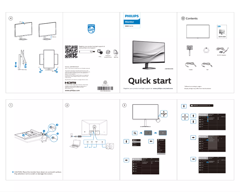 Page n°1 - Guide de démarrage rapide Philips 24E1N5500E