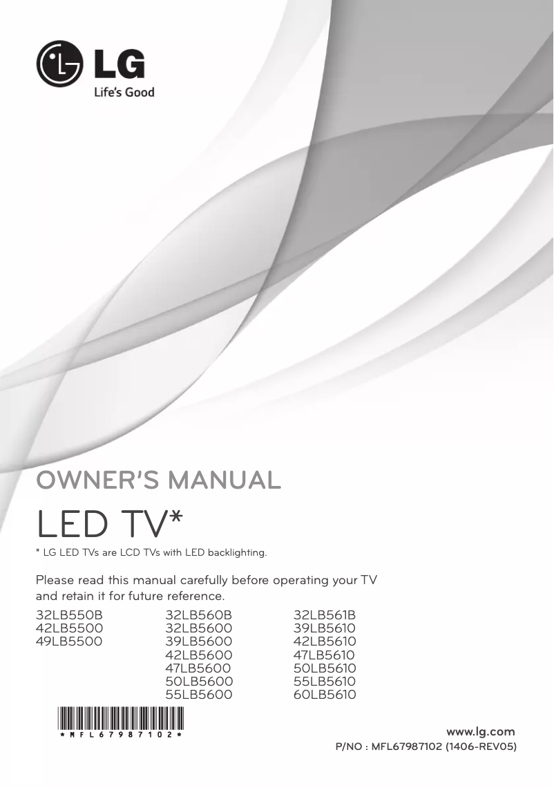 Page 1 de la notice Manuel utilisateur LG 60LB5610
