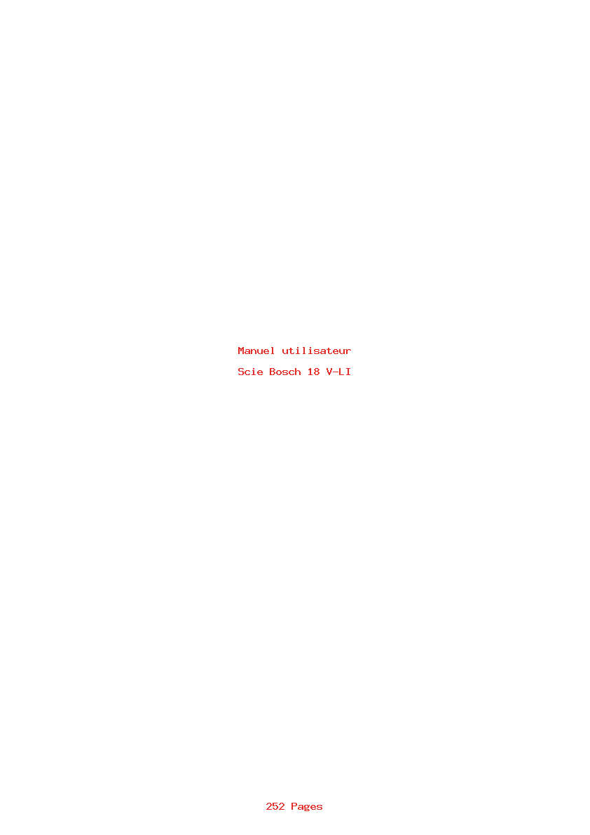 Page 1 de la notice Manuel utilisateur Bosch 18 V-LI