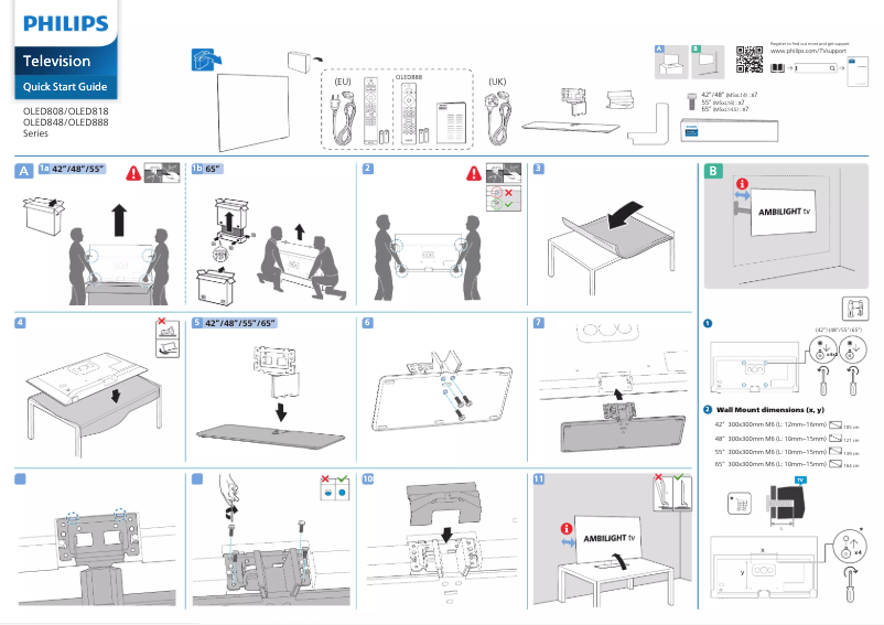 Page 1 de la notice Guide de démarrage rapide Philips 48OLED818