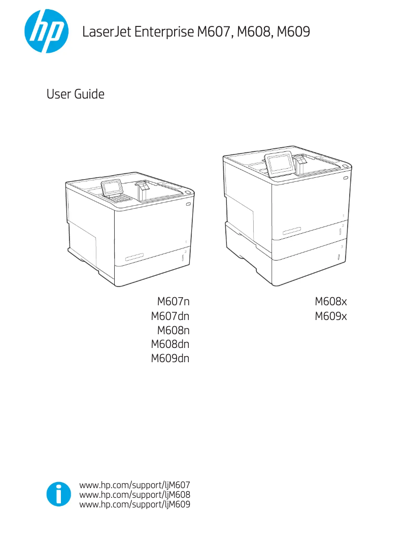 Image de la première page du manuel de l'appareil LaserJet Enterprise M609dh