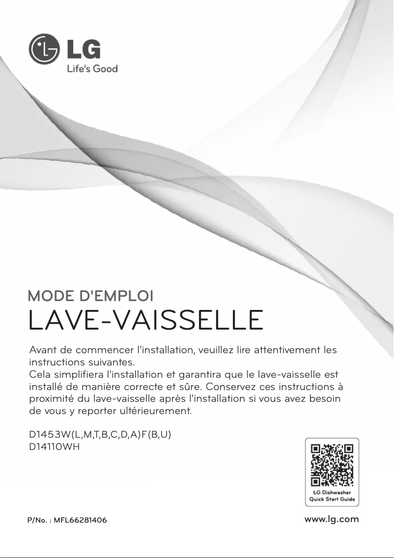 Page 1 de la notice Manuel utilisateur LG D14110WH