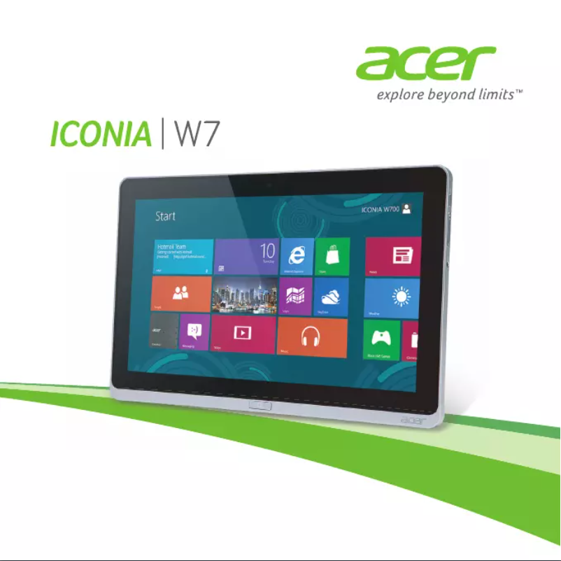 Página 1 del manual Manual de usuario Acer Iconia Tab W7