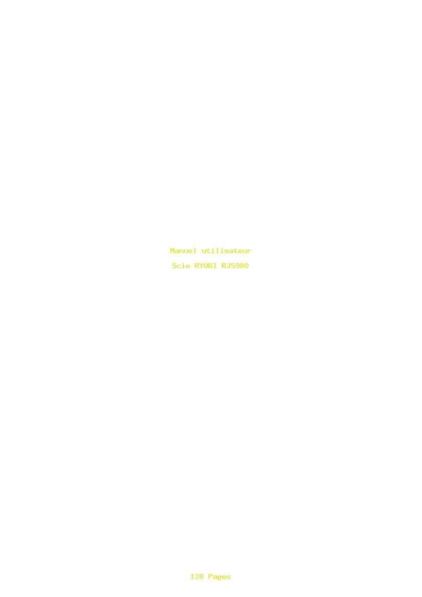 Page 1 de la notice Manuel utilisateur RYOBI RJS980