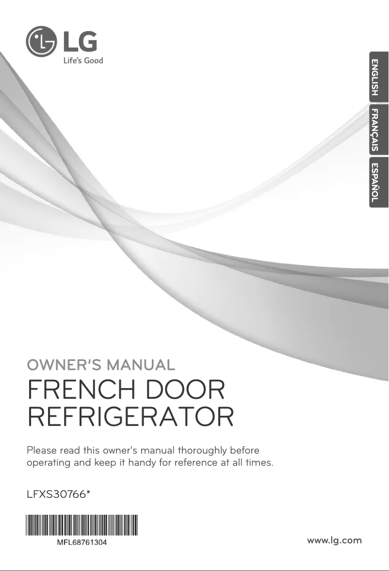 Page 1 de la notice Manuel utilisateur LG LFXS30766S