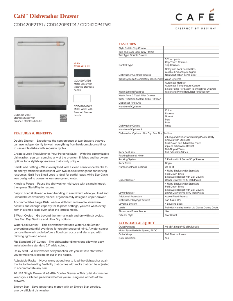 Image de la première page du manuel de l'appareil CDD420P4TW2