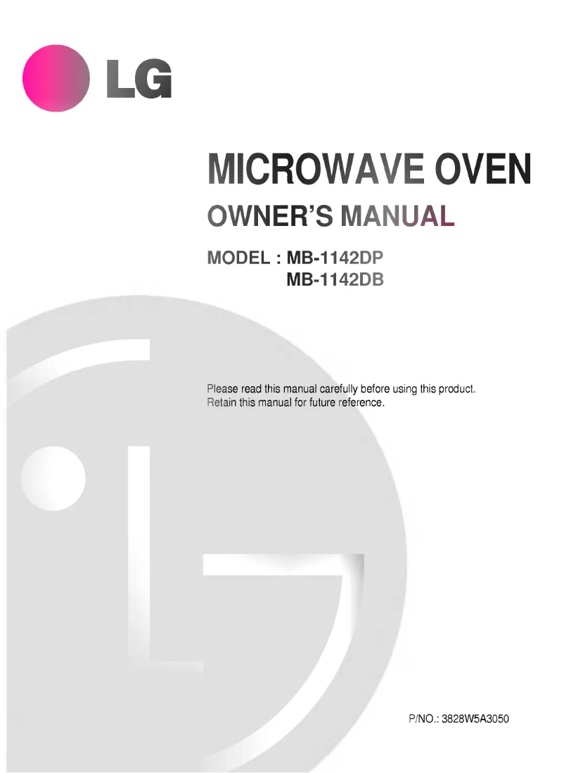 Page 1 of the manual User Manual LG MB-1142DP