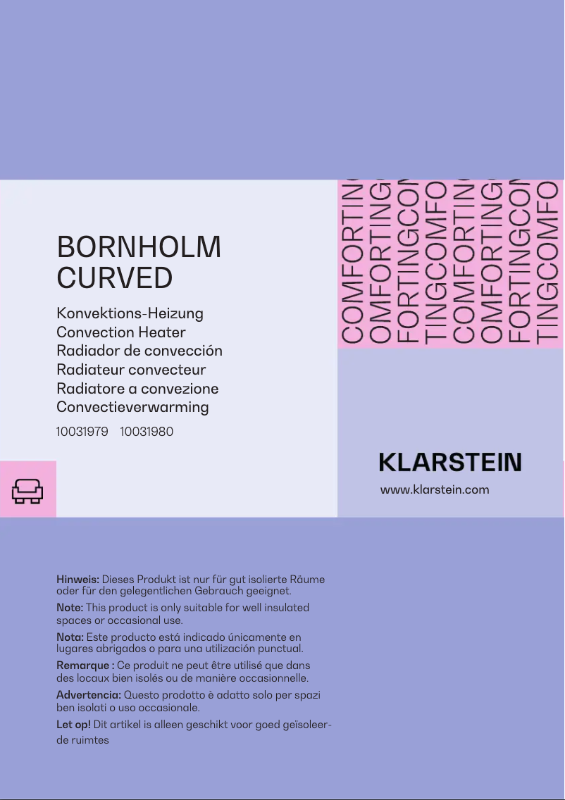 Page 1 de la notice Manuel utilisateur Klarstein Bornholm Curved