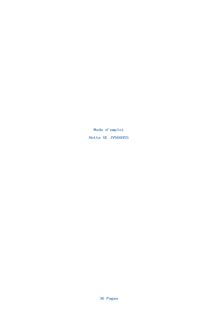 Page 1 de la notice Mode d'emploi GE JV566HSS
