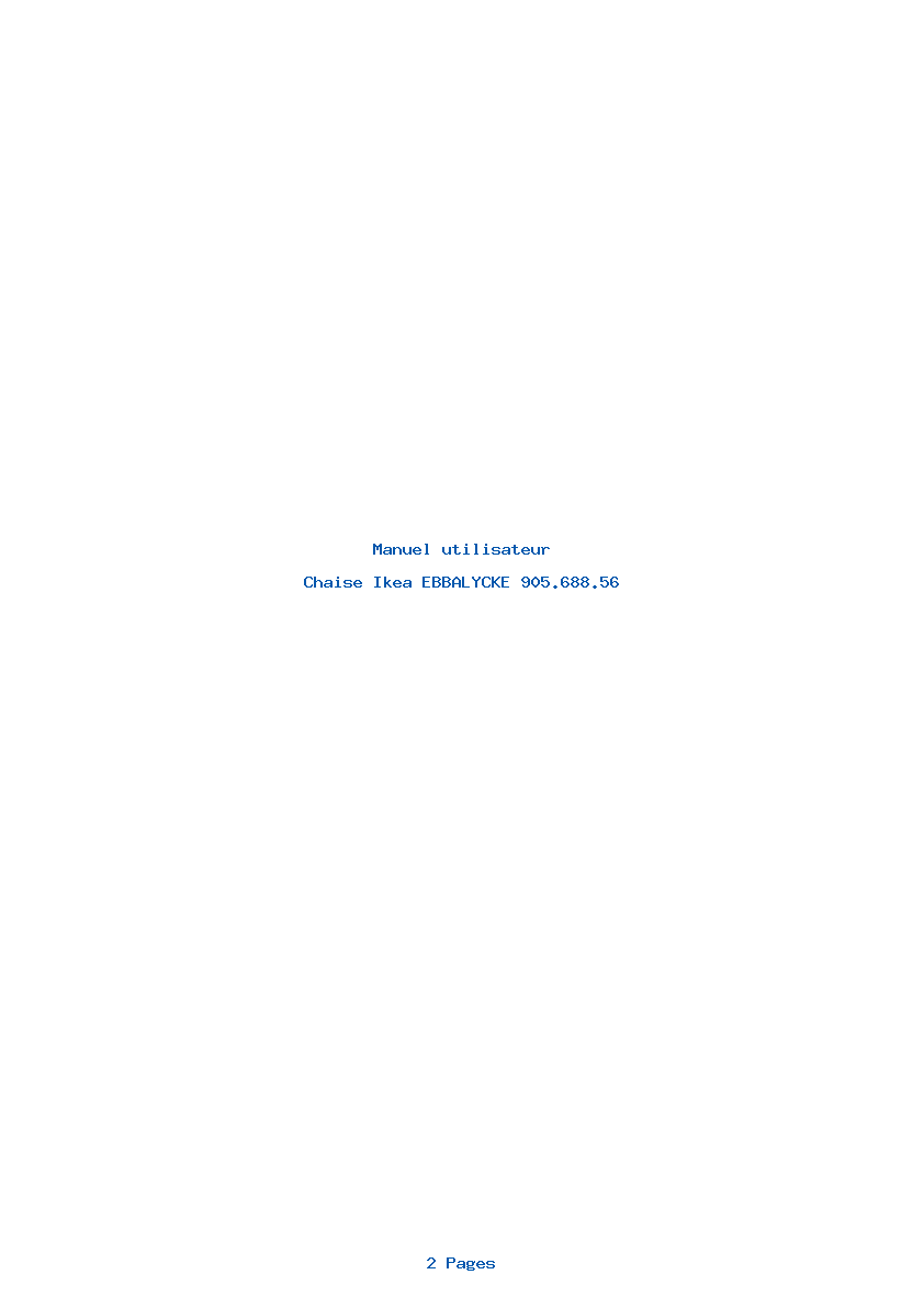 Page 1 de la notice Manuel utilisateur Ikea EBBALYCKE 905.688.56