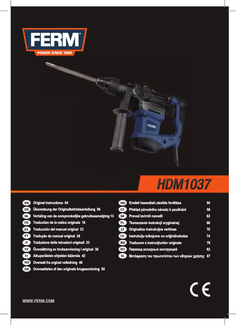 Page 1 de la notice Manuel utilisateur Ferm HDM1037