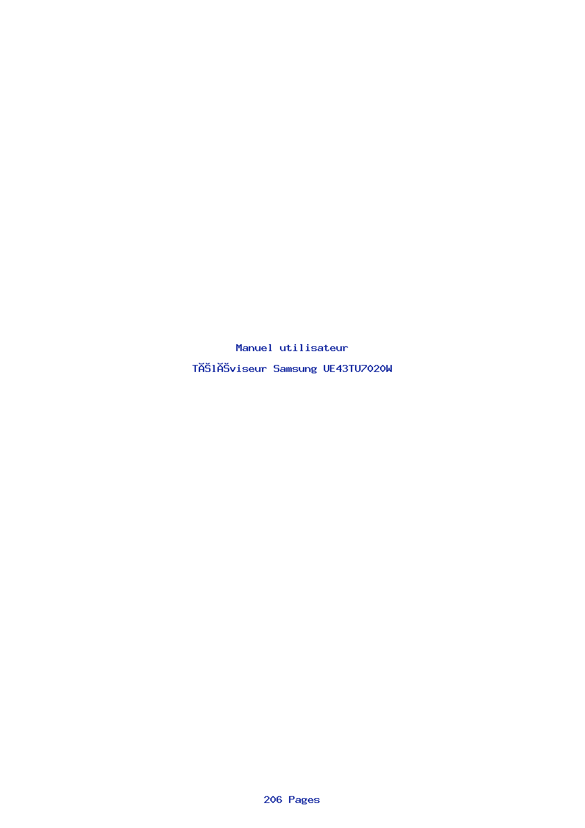 Page 1 de la notice Manuel utilisateur Samsung UE43TU7020W