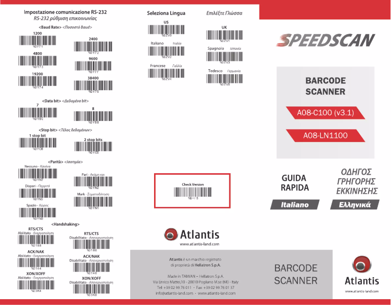 Page 1 de la notice Manuel utilisateur Atlantis Land Scanbar LN1100