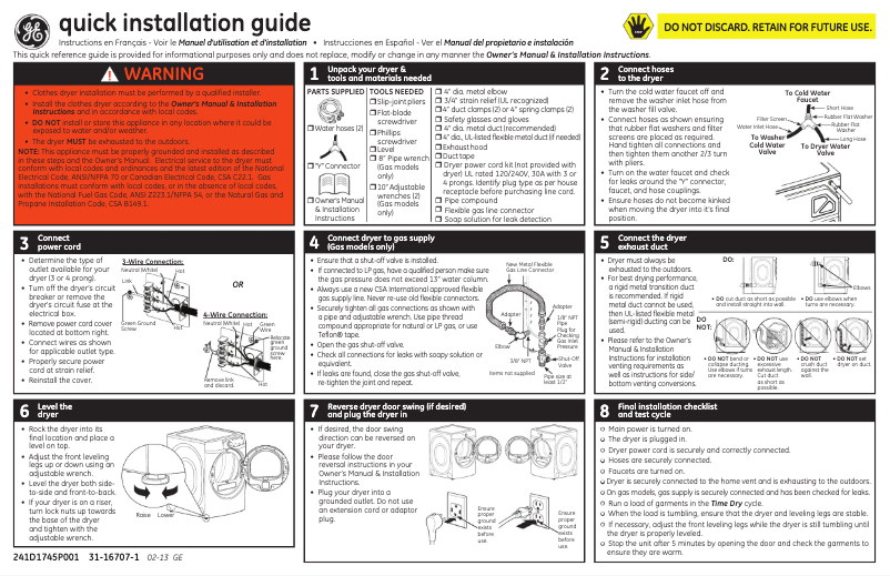 Página 1 del manual Manual de usuario GE GHDS360EFWW
