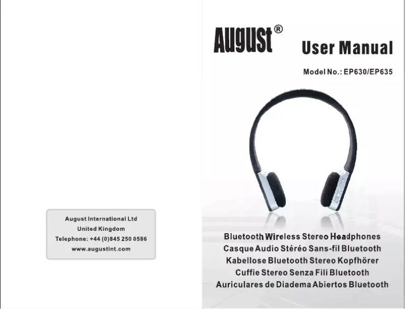 Page 1 de la notice Manuel utilisateur August EP635