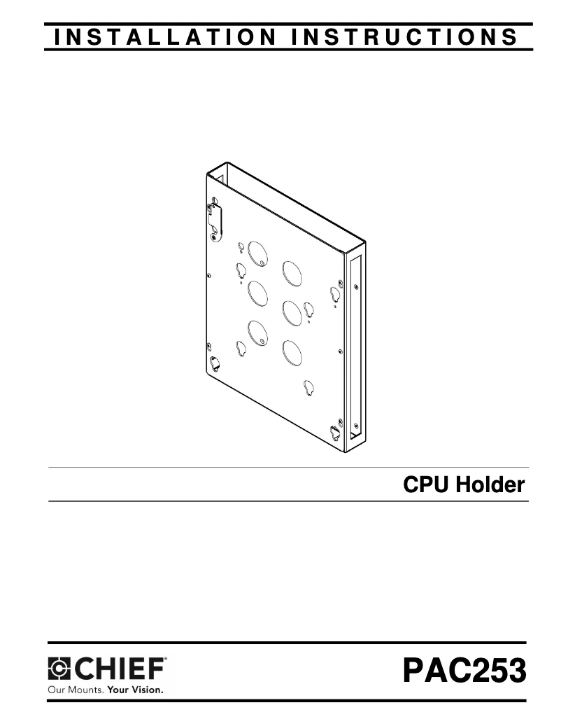 Page 1 de la notice Manuel utilisateur Chief PAC253