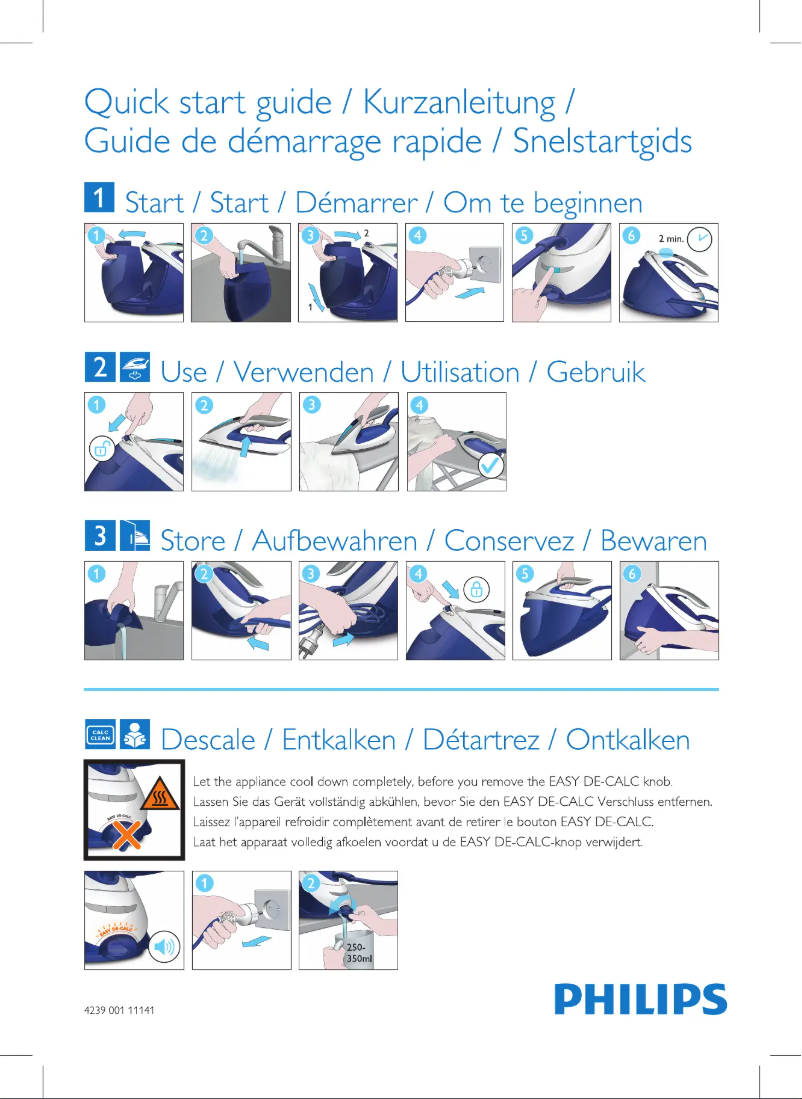 Página 1 del manual Guía de inicio rápido Philips PerfectCare Elite Plus GC9680