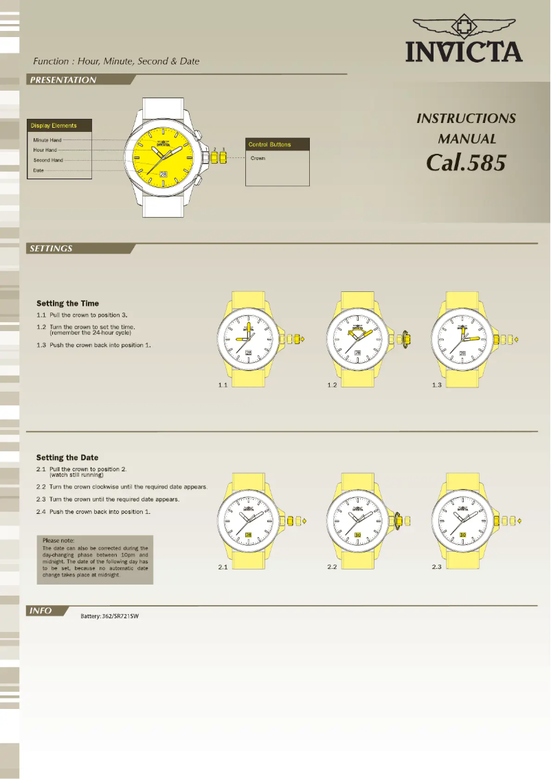 Página 1 del manual Manual de usuario Invicta Pro Diver 17383