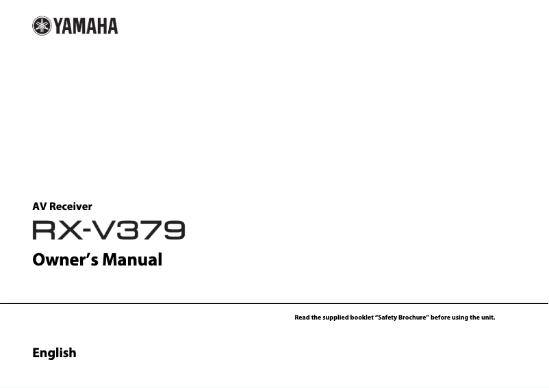 Página 1 del manual Manual de usuario Yamaha RX-V379