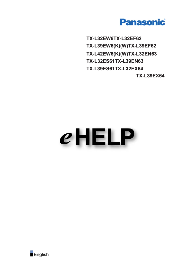 Page 1 of the manual User Manual Panasonic TX-L32ES61