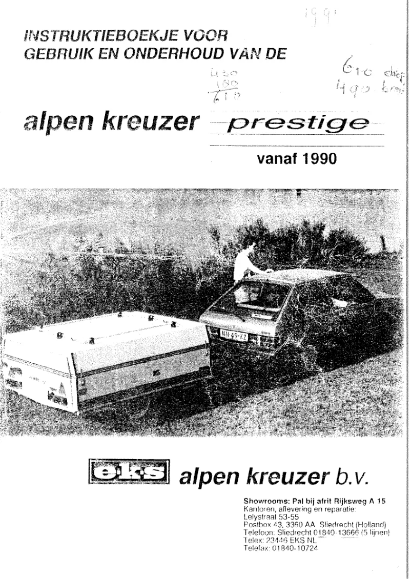 Página 1 del manual Manual de usuario Alpen Kreuzer Prestige (1990)