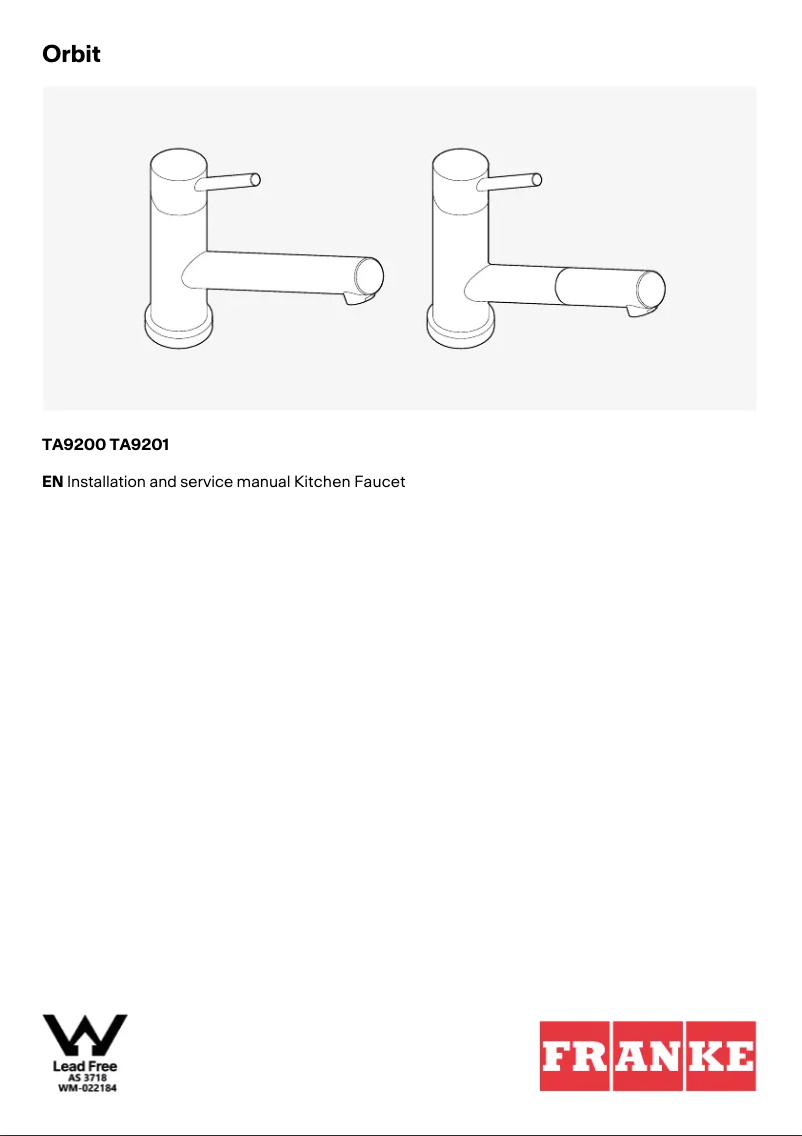 Page 1 de la notice Manuel utilisateur Franke Orbit TA9201