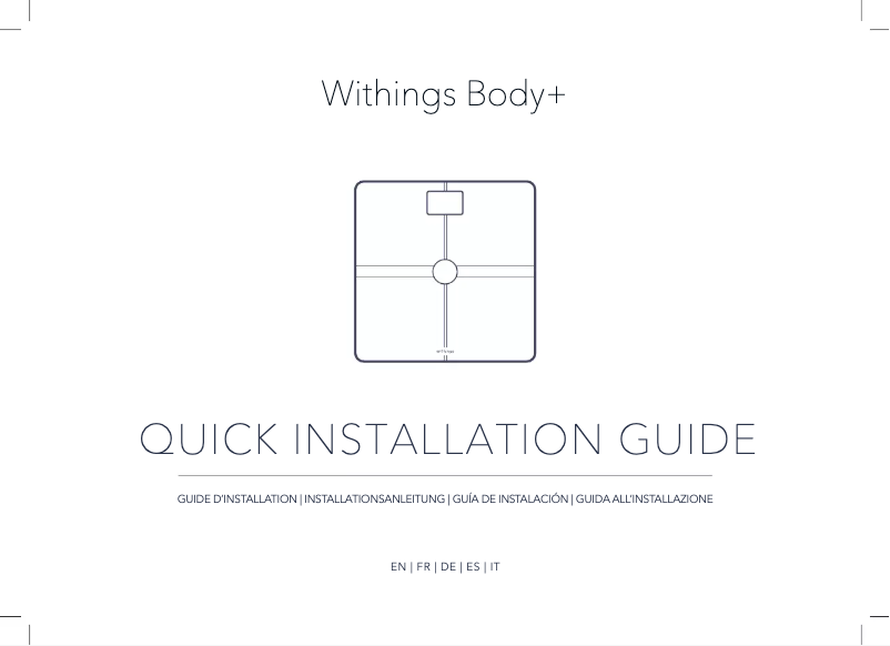 Page 1 de la notice Guide d'installation Withings Body+