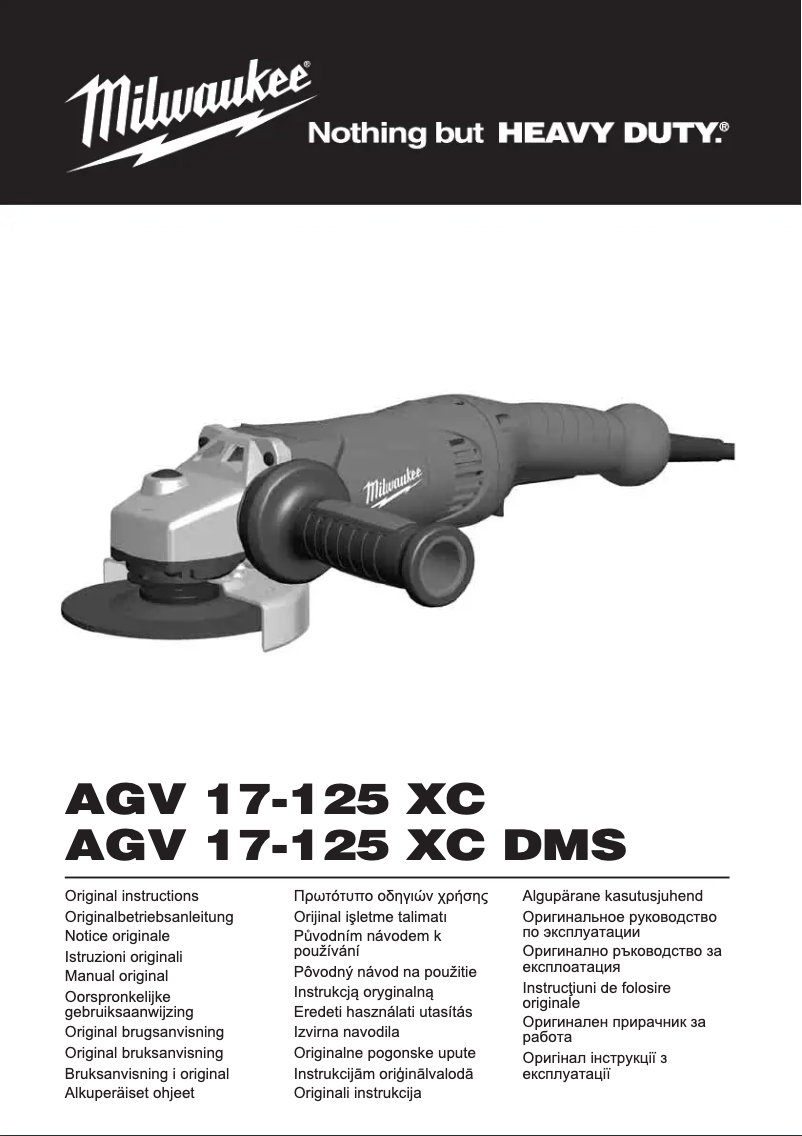 Page 1 de la notice Manuel utilisateur Milwaukee AGV 17-125 XC DMS