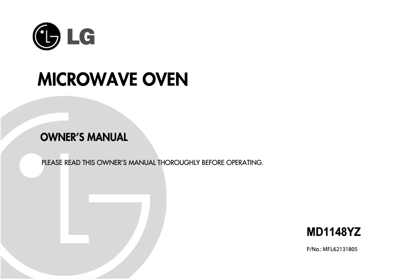 Page 1 de la notice Manuel utilisateur LG MD1148YZ