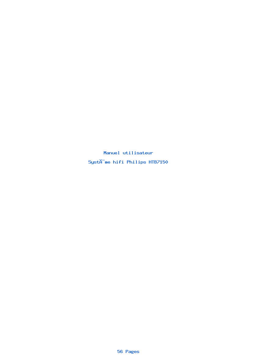 Page 1 de la notice Manuel utilisateur Philips HTB7150